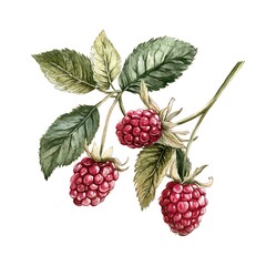 Raspberry Isolated on White Background