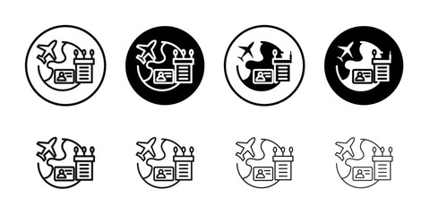 MICE tourism icon Flat outline fill set collection