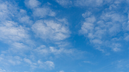  Landscape with blue sky and white clouds