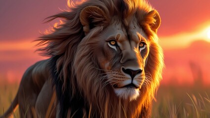 Fototapeta premium animal, lion, mammal, africa, wild, king, wildlife, illustration, leo, isolated, nature, vector, background, symbol, face, design, head, danger, cat, predator, mane, black, african, abstract, graphic,