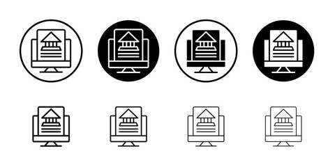 Official information online icon Flat outline fill set collection