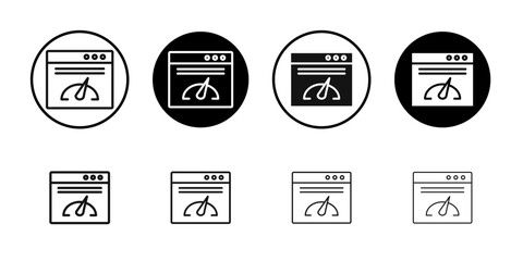 Page speed icon Flat outline fill set collection