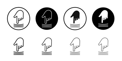 Resilience material icon Flat outline fill set collection