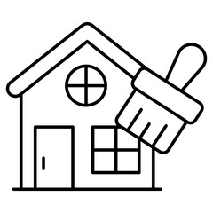 Editable design icon of home painting
