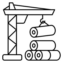 Unique design icon of tower crane