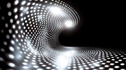 Obraz premium Abstract Shiny Metallic Dots Tunnel Background