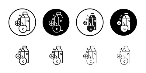 Vitamin deficiency icon Flat outline fill set collection