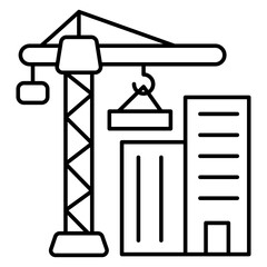 Trendy design icon of building under construction