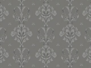 Floral wallpaper with intricate charcoal designs and seamless pattern, wallpaper, grey, texture