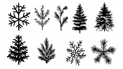 Tropical Palm Tree Silhouette Vector Illustration with Green Leaves and Cannabis Pattern