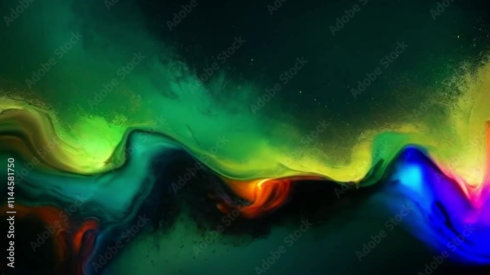 Wall mural abstract waves smooth motion on gradient background for looping playback. colorful gradient video sm
