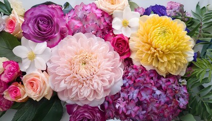 a vibrant floral background with lush, high-definition floral displays such as roses