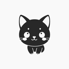 Design cat Minimalist and Flat Logo Vector illustration white background 