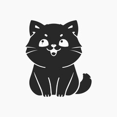 Design cat Minimalist and Flat Logo Vector illustration white background 