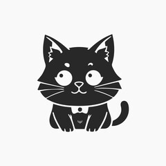 Design cat Minimalist and Flat Logo Vector illustration white background 
