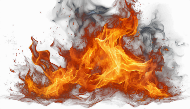 Realistic Fire Flames on a transparent Background – High-Resolution PNG for Design Projects