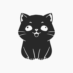 Design cat Minimalist and Flat Logo Vector illustration white background 
