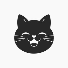 Design cat Minimalist and Flat Logo Vector illustration white background 