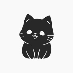 Design cat Minimalist and Flat Logo Vector illustration white background 
