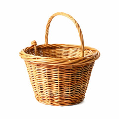Obraz premium Wicker basket isolated isolated on the blank background