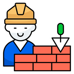 Modern design icon of brick wall