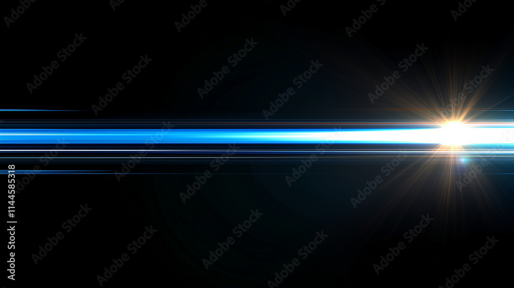 Poster abstract digital banner: glowing blue light beam on a dark background. futuristic technology concept