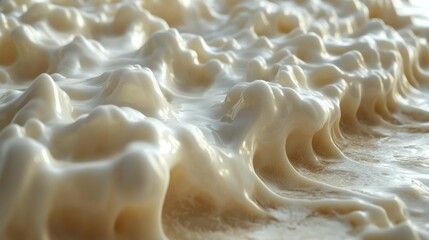 Close-up of creamy texture resembling whipped foam.