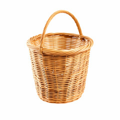 Fototapeta premium Wicker basket isolated isolated on the blank background
