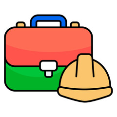 Flat design icon of toolkit