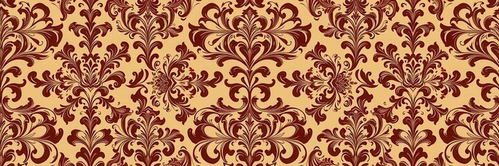 Intricate damask seamless pattern in elegant colors for background or textile design, wallpaper, design
