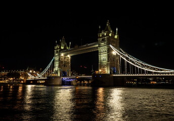 Tower bridge in the night, London.