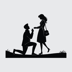 Happy propose day image silhouette vector art and illustration