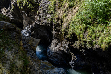 Tyrolean Gorge and Lichtensteinklamm Waterfall in the Austrian Alps