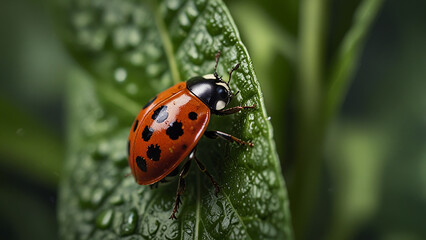 Obraz premium ladybird on a leaf