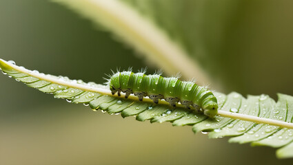 Obraz premium caterpillar on a leaf