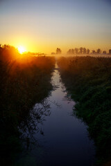 sunset over the river