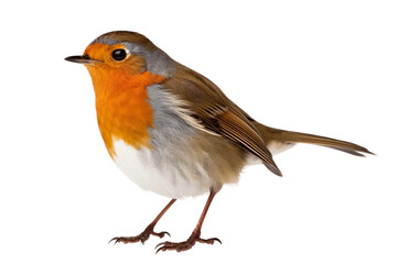 Robin Bird Side View Isolated on Transparent Background