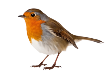 Robin Bird Side View Isolated on Transparent Background