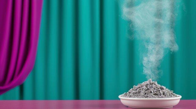 Smoldering Ash Pile Purple Cloth Ash Wednesday Symbolic Smoke Religious Spiritual Le - Powered by Adobe