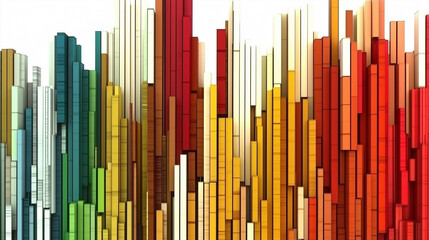 Obraz premium Vertical multi-colored lines background with white background