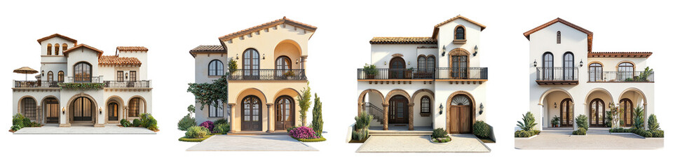 Fototapeta premium Collection of many kinds of house isolated on white background