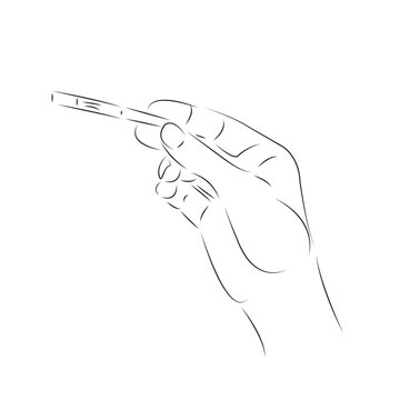 recommend clip art: One continuous single drawing line art flat doodle pregnancy, test, pregnant, hand, female, maternity. Isolated image hand draw contour on a white background
                    