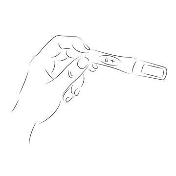 recommend clip art: One continuous single drawing line art flat doodle pregnancy, test, pregnant, hand, female, maternity. Isolated image hand draw contour on a white background
                    