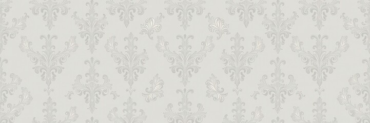 White damask wallpaper featuring intricate floral patterns, white, background, wallpaper