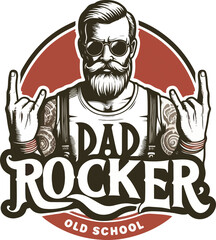 Dad Rocker: Old School Cool Vintage Emblem 