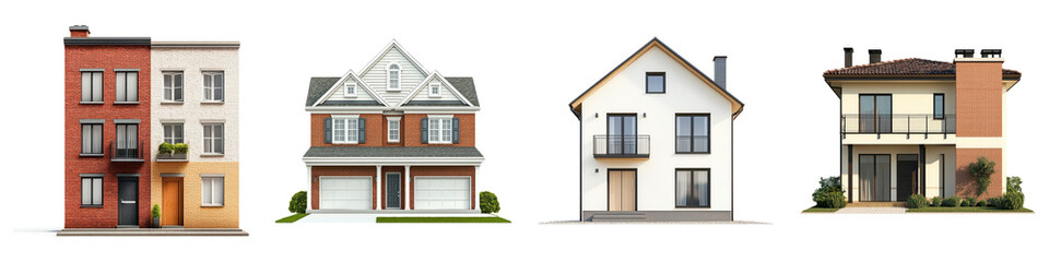 Obraz premium Collection of many kinds of house isolated on white background