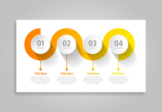 4 Steps Infographic with Orange Gradient