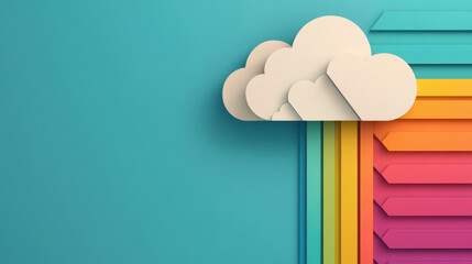 Cloud computing concept digital environment graphic design colorful atmosphere creative viewpoint