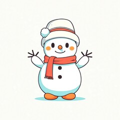 Adorable Snowman in Winter Wonderland