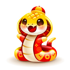Chinese New Year cute snake character. Isolated.